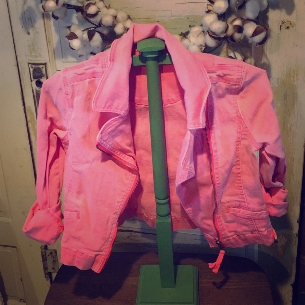 🎃Girls Hot Pink Motorcycle Style Jacket 10-12